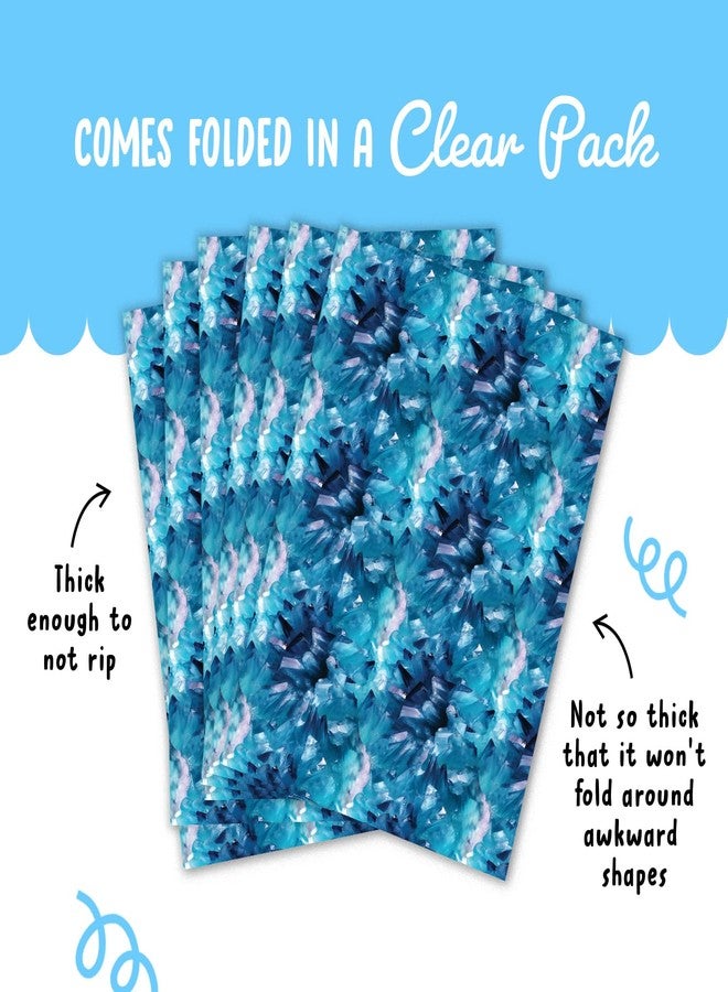 CENTRAL 23 Crystal Wrapping Paper - 6 Sheets Of Gift Wrap - Blue Crystals - For Women Teenagers Girls - Birthday Holiday Christmas - Comes With Stickers - Image 4